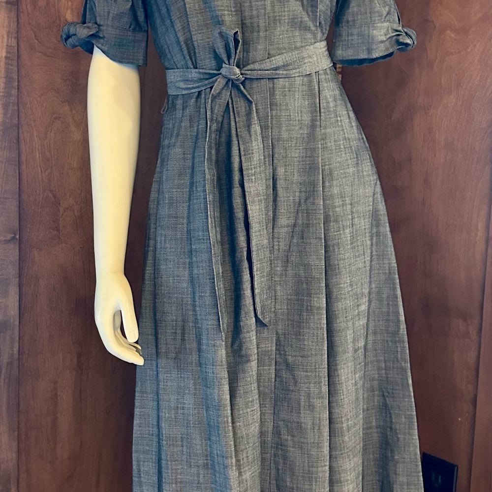Calvin Klein Women’s Black/Gray Chambray Maxi Dress